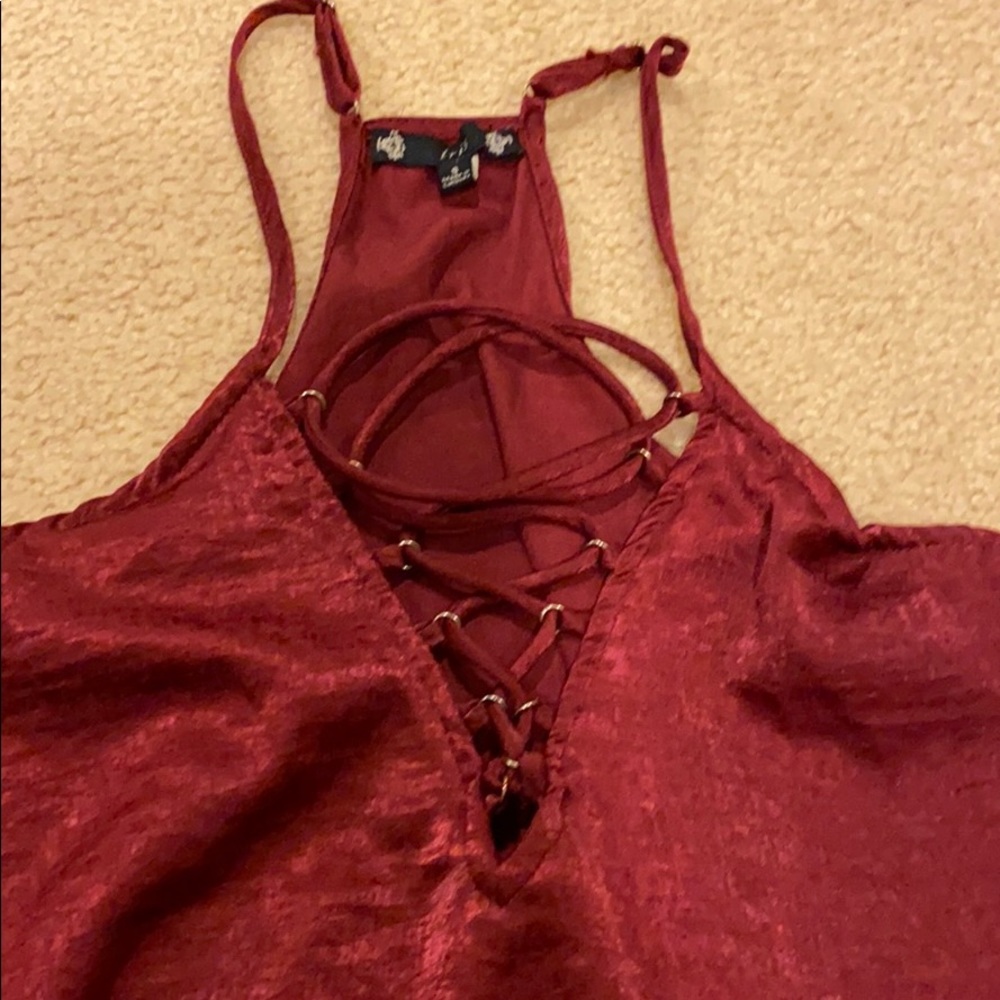 Lace up silky shirt - Picture 4 of 4